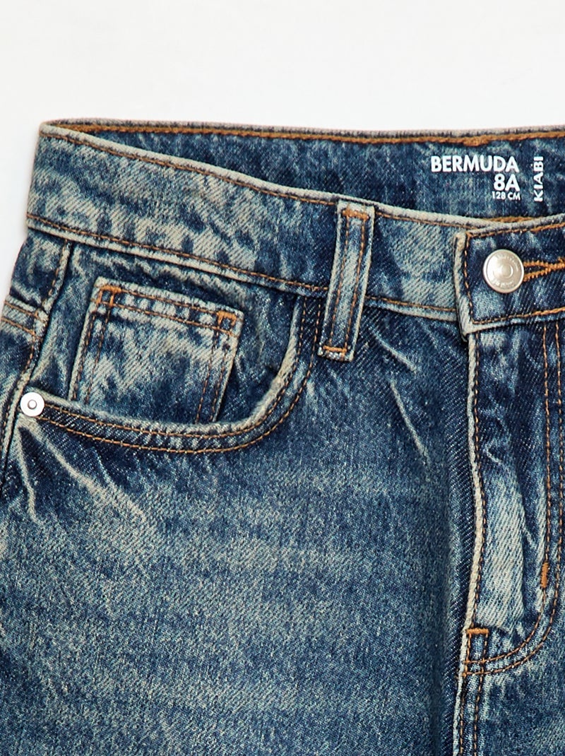 Bermuda baggy in denim di cotone Blu - Kiabi