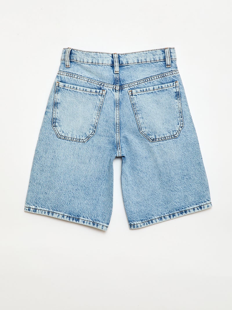 Bermuda baggy in denim di cotone Blu - Kiabi