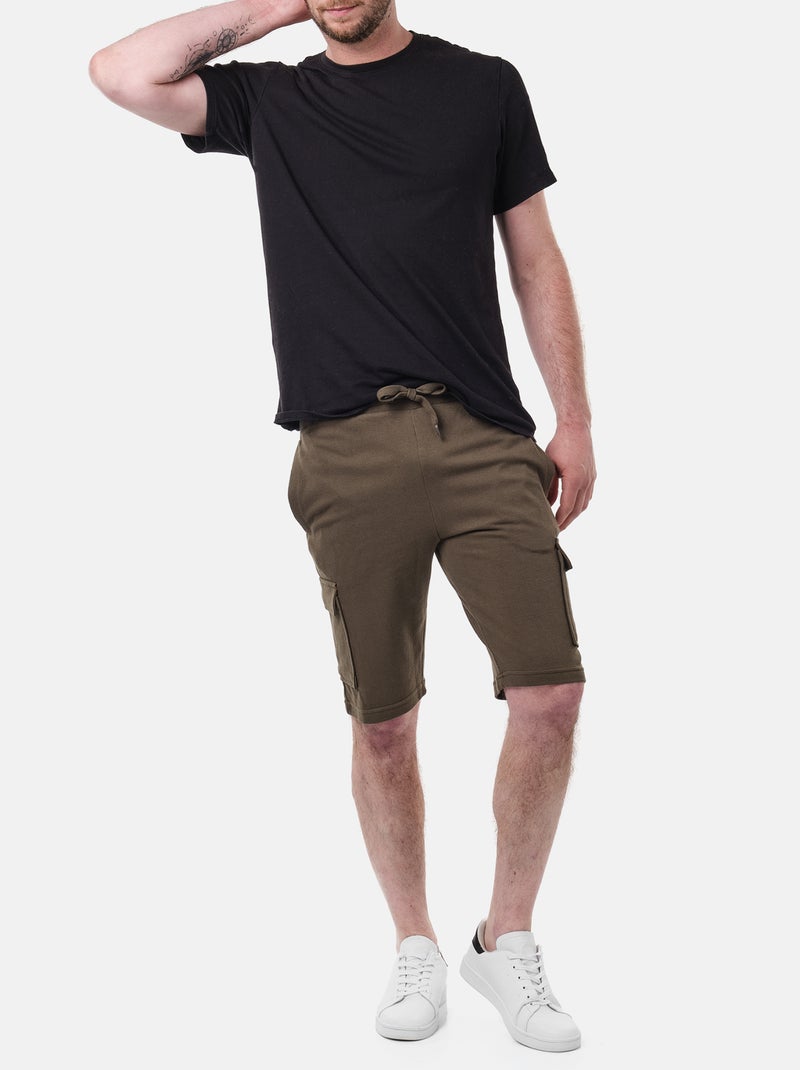 Bermuda cargo in maglia piquè Cachi - Kiabi