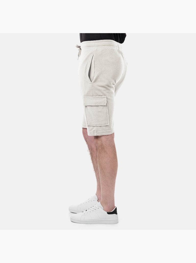 Bermuda cargo in maglia piquè Ecru - Kiabi