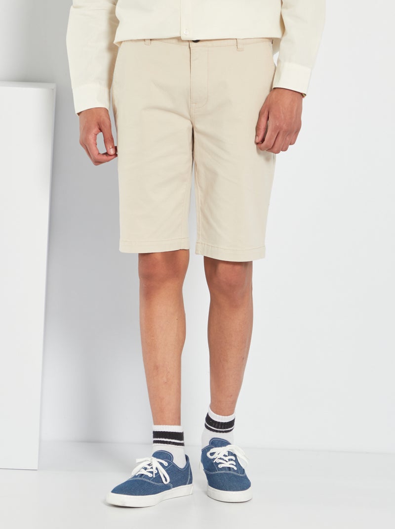 Bermuda chino +190 cm beige crema - Kiabi