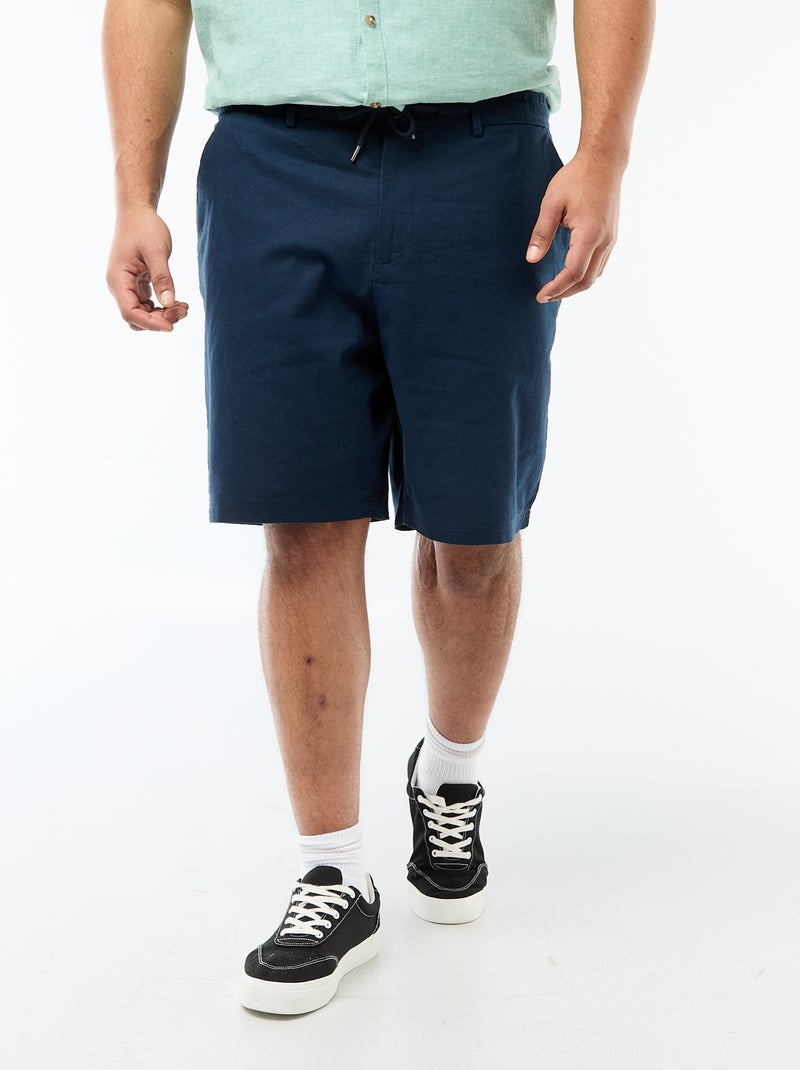 Bermuda chino con apertura a bottoni + zip + lacci Blu - Kiabi