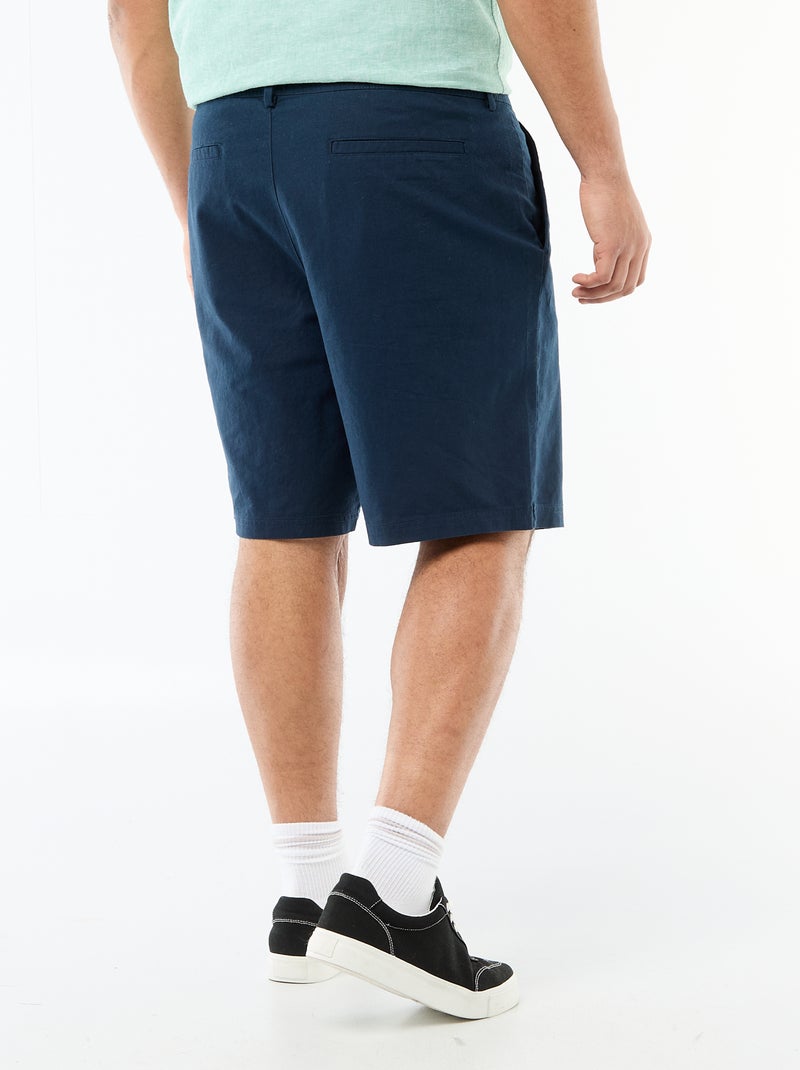 Bermuda chino con apertura a bottoni + zip + lacci Blu - Kiabi