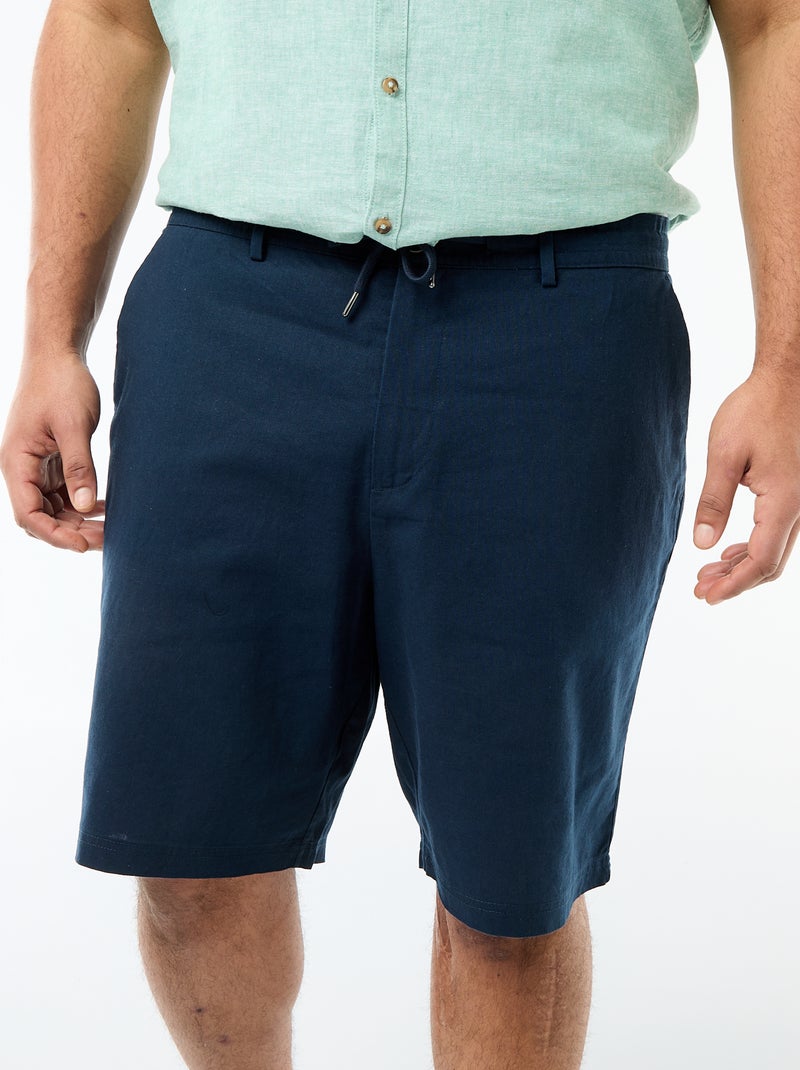 Bermuda chino con apertura a bottoni + zip + lacci Blu - Kiabi
