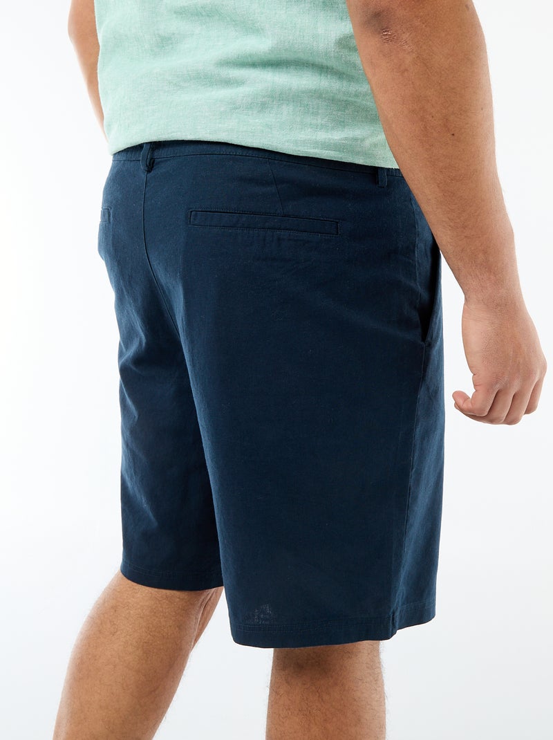 Bermuda chino con apertura a bottoni + zip + lacci Blu - Kiabi