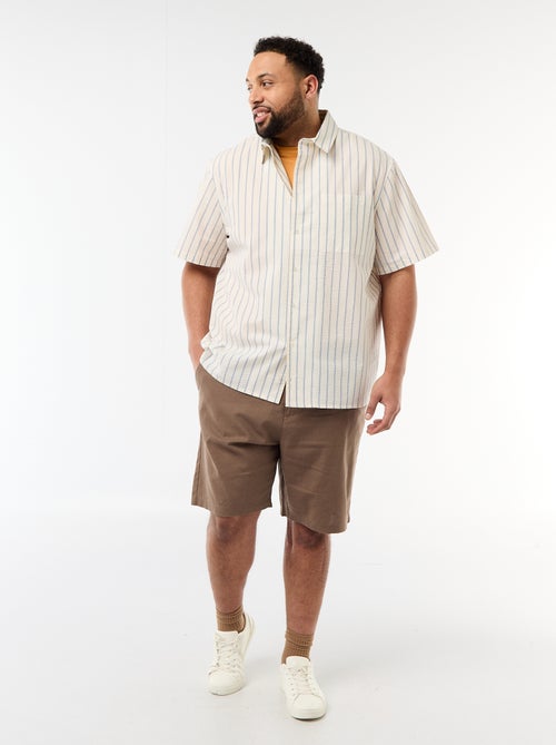 Bermuda chino con apertura a bottoni + zip + lacci - Kiabi