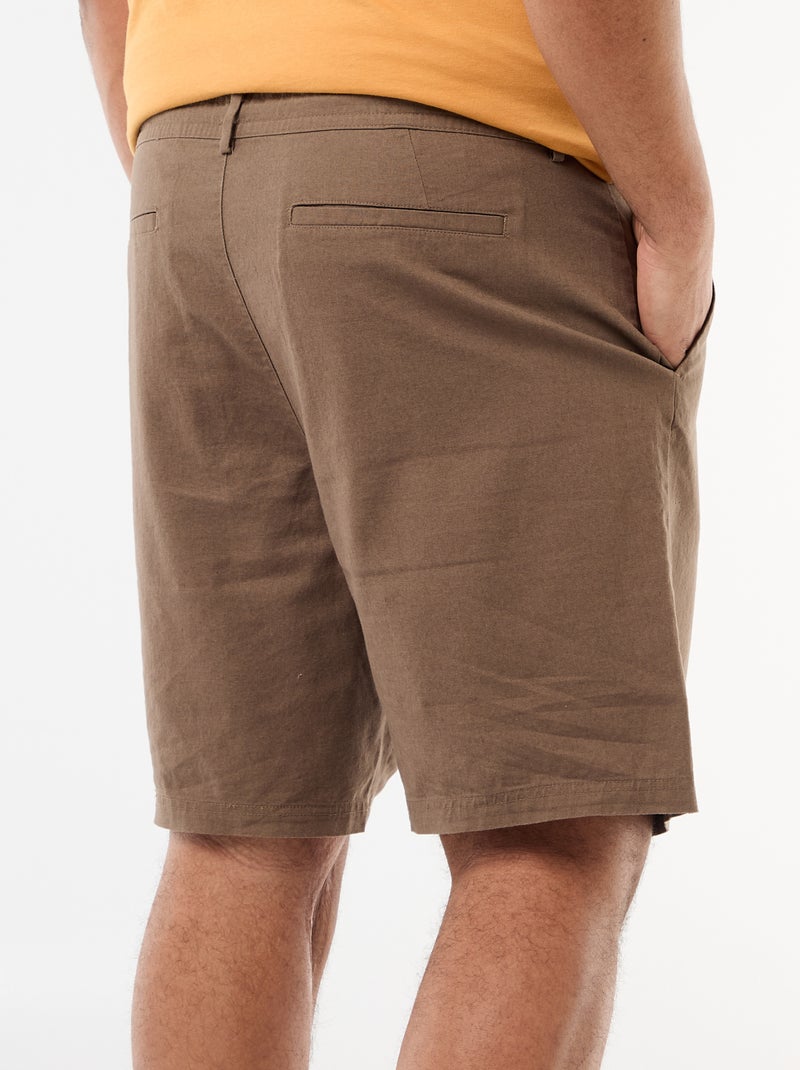 Bermuda chino con apertura a bottoni + zip + lacci Marrone - Kiabi