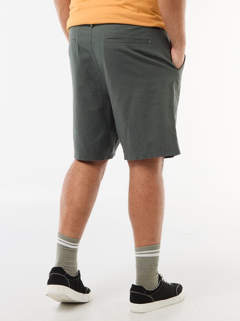 Bermuda chino con apertura a bottoni + zip + lacci Verde - Kiabi