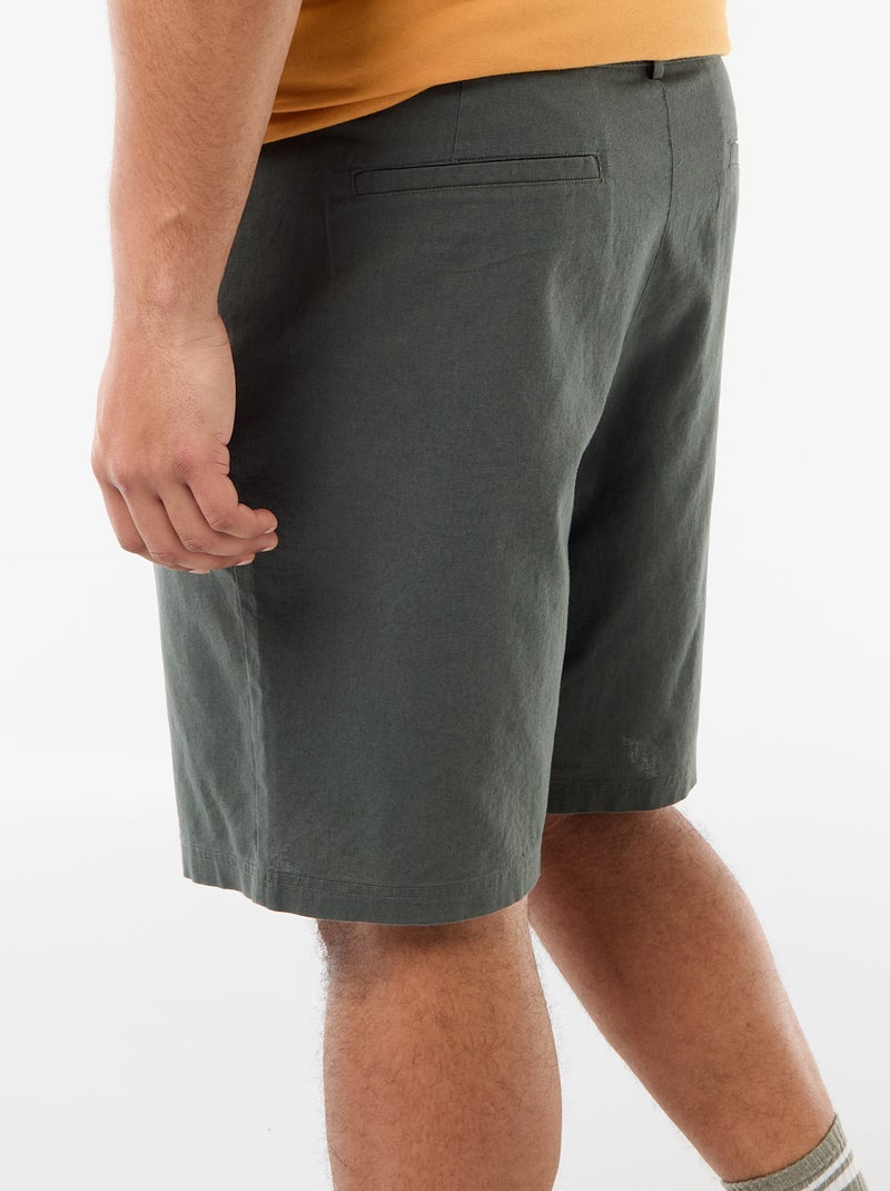 Bermuda chino con apertura a bottoni + zip + lacci Verde - Kiabi