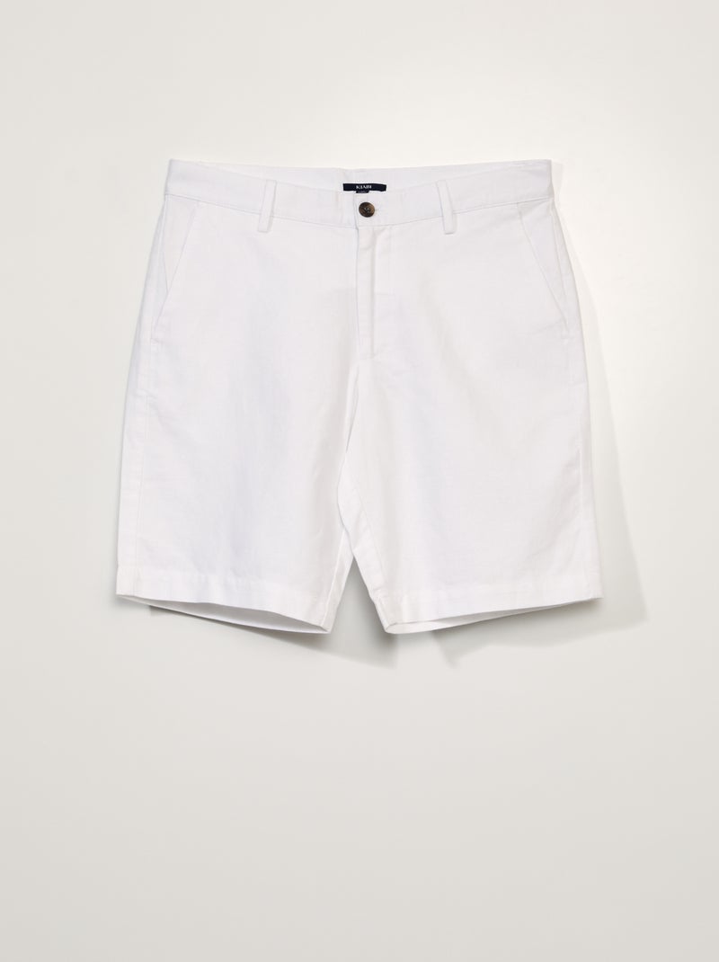 Bermuda chino con lino bianco - Kiabi