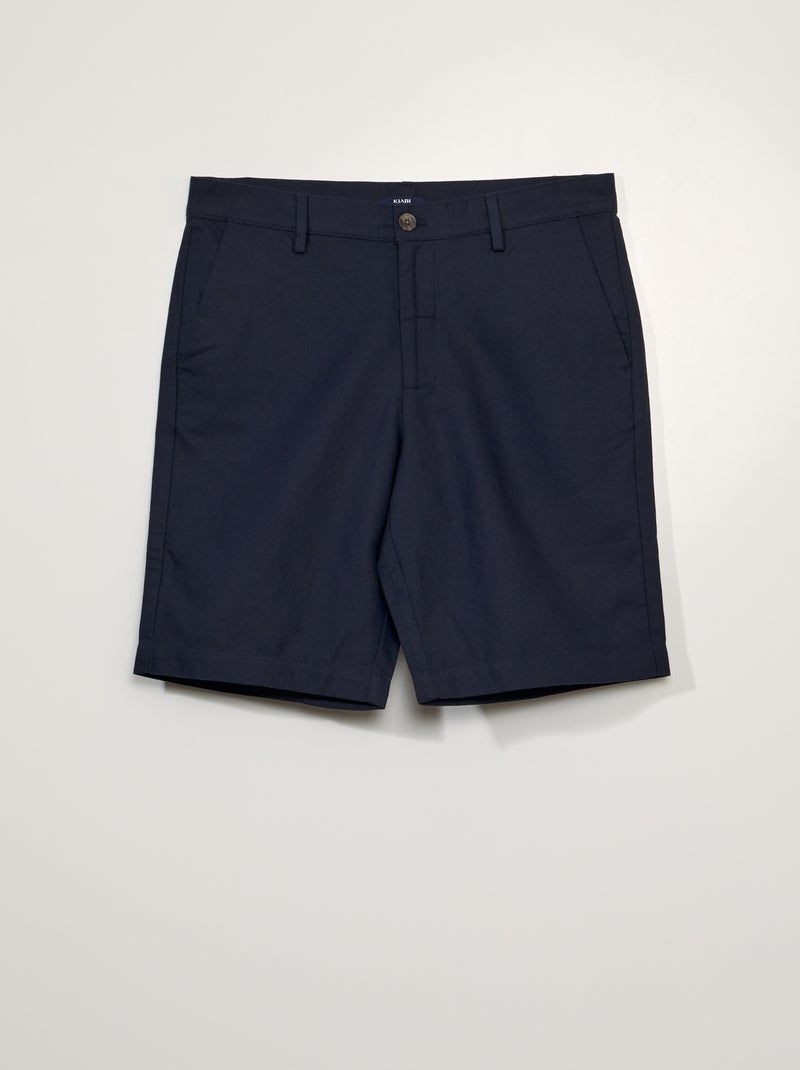 Bermuda chino con lino BLU - Kiabi