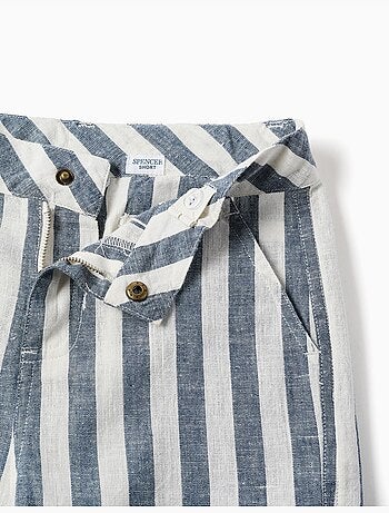Bermuda chino in cotone e lino a righe You&Me