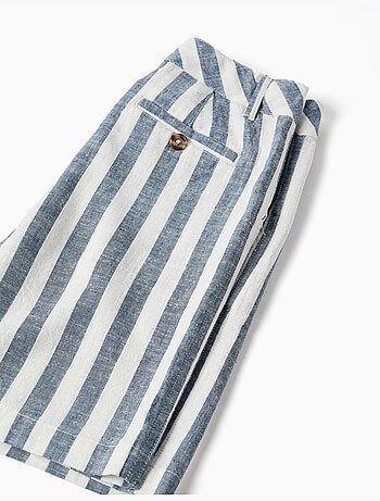 Bermuda chino in cotone e lino a righe You&Me