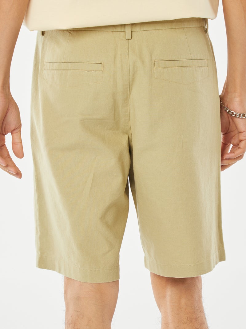 Bermuda chino in misto lino VERDE - Kiabi