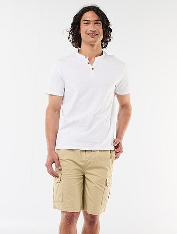 Bermuda chino in popeline con tasche a patta