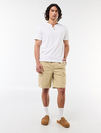 Bermuda chino in popeline con tasche a patta