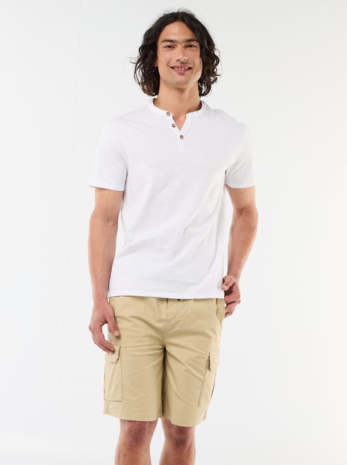 Bermuda chino in popeline con tasche a patta - Kiabi