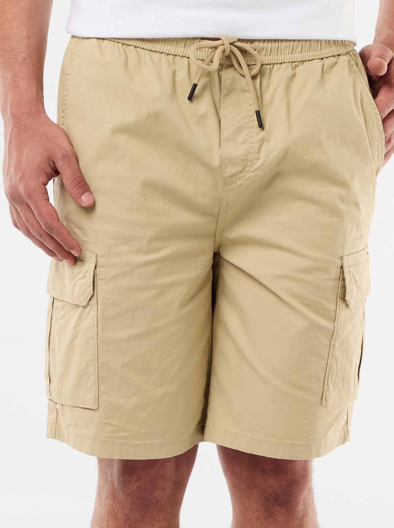 Bermuda chino in popeline con tasche a patta Beige - Kiabi