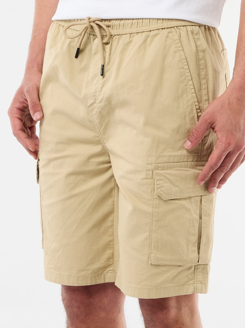 Bermuda chino in popeline con tasche a patta Beige - Kiabi