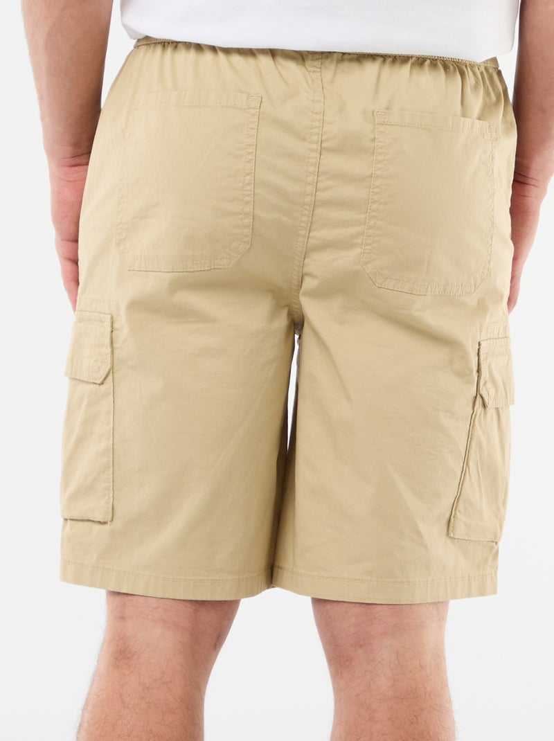 Bermuda chino in popeline con tasche a patta Beige - Kiabi