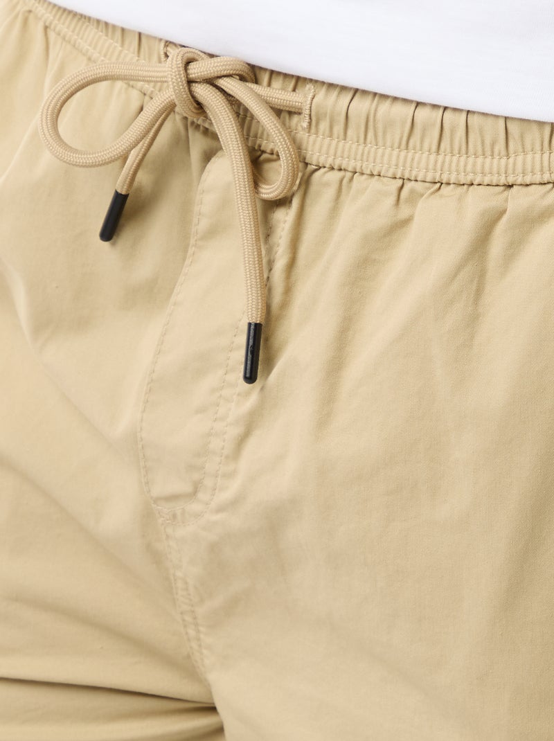 Bermuda chino in popeline con tasche a patta Beige - Kiabi