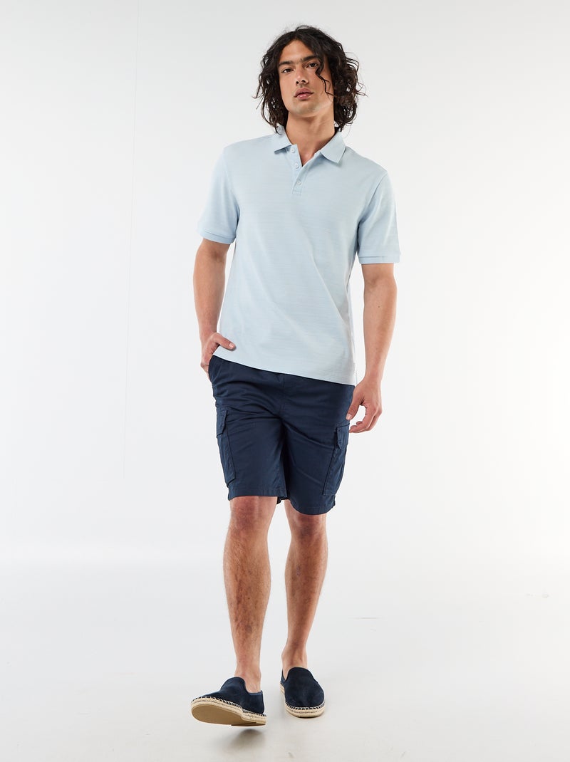 Bermuda chino in popeline con tasche a patta Blu - Kiabi