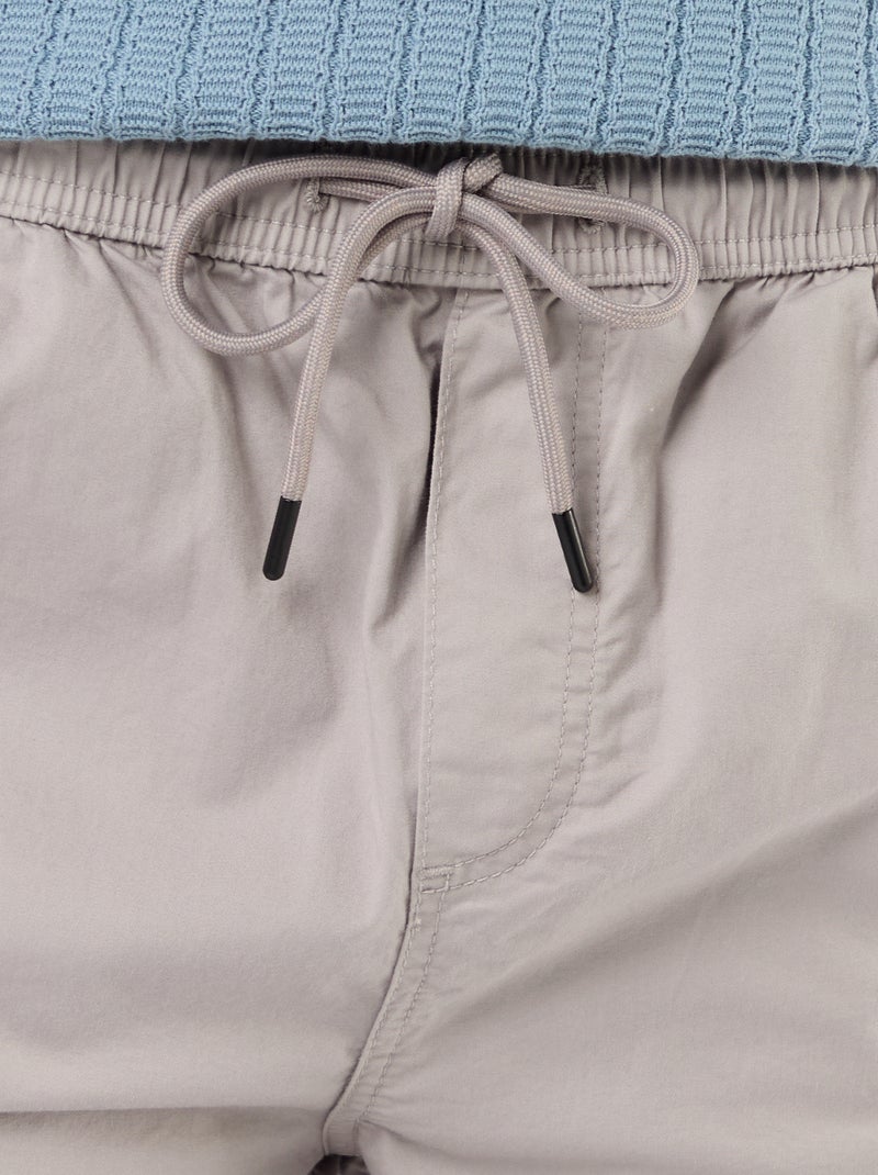 Bermuda chino in popeline con tasche a patta Grigio - Kiabi