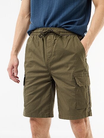 Bermuda chino in popeline con tasche a patta