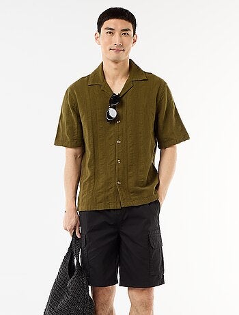 Bermuda chino in popeline con tasche a patta
