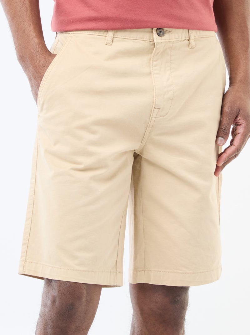 Bermuda chino in twill tinta unita Bianco - Kiabi