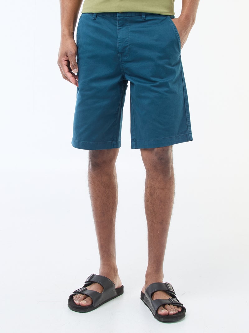 Bermuda chino in twill tinta unita Blu - Kiabi