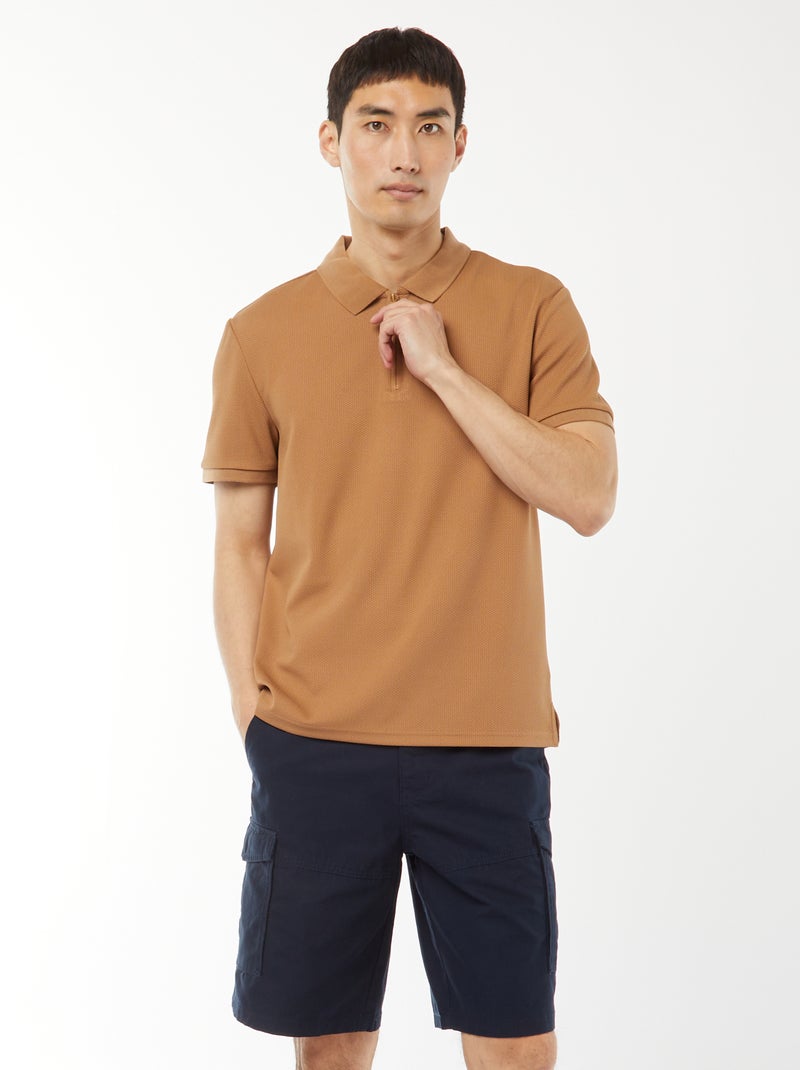 Bermuda chino in twill tinta unita multitasche blu - Kiabi