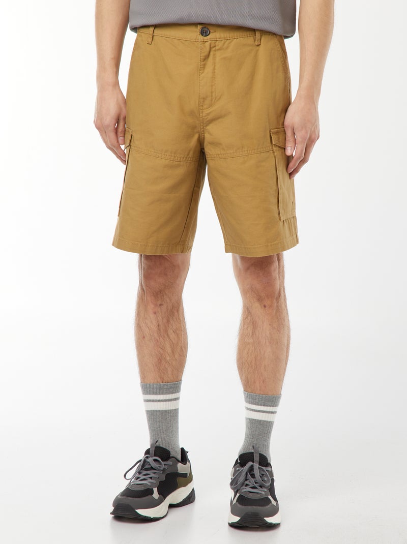 Bermuda chino in twill tinta unita multitasche Verde - Kiabi