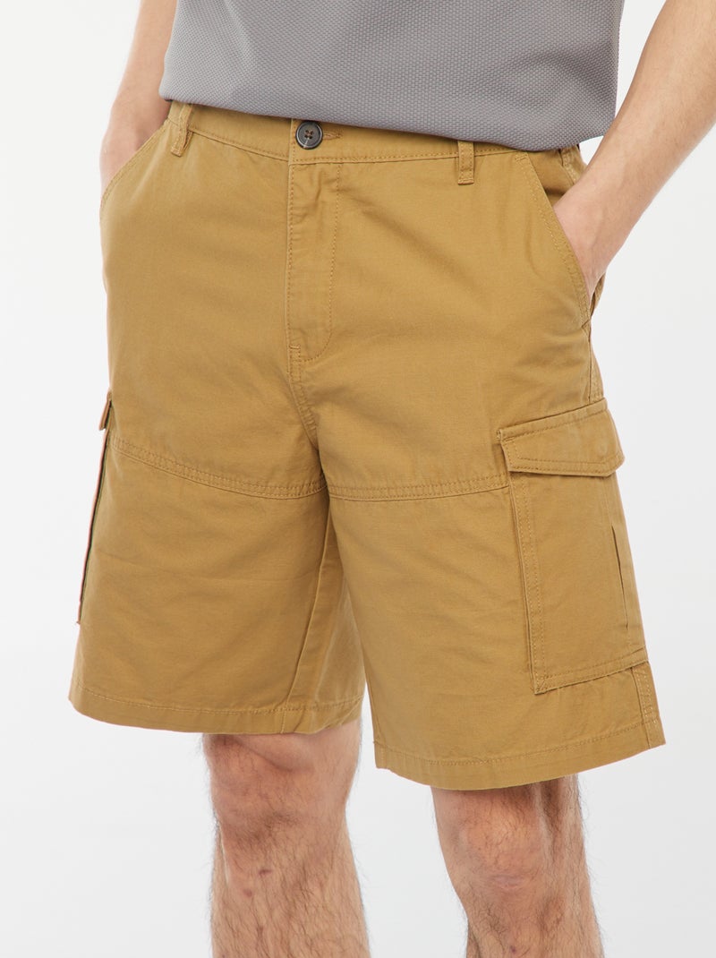 Bermuda chino in twill tinta unita multitasche Verde - Kiabi