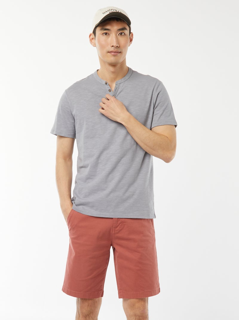 Bermuda chino in twill tinta unita Rosa - Kiabi