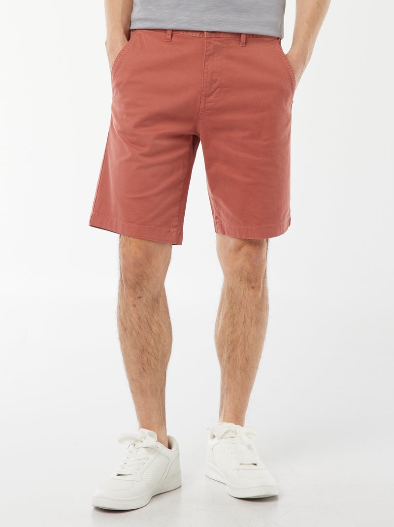 Bermuda chino in twill tinta unita Rosa - Kiabi