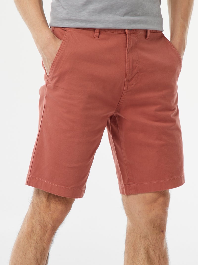 Bermuda chino in twill tinta unita Rosa - Kiabi
