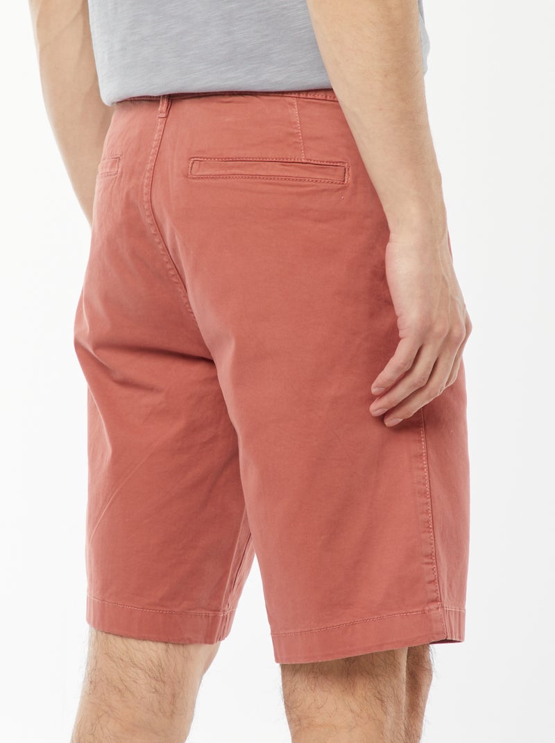 Bermuda chino in twill tinta unita Rosa - Kiabi