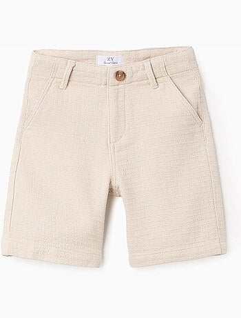 Bermuda chino midi in cotone dobby