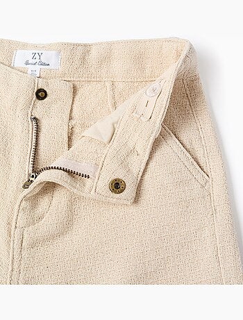 Bermuda chino midi in cotone dobby