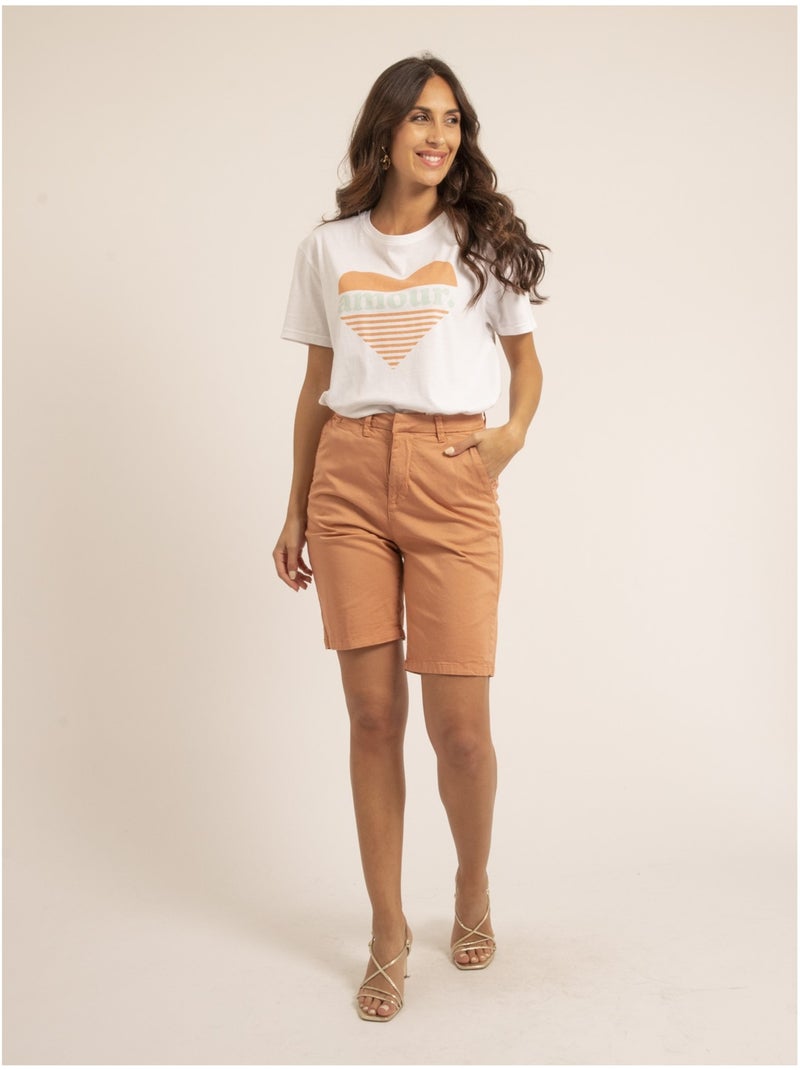 Bermuda chino slim XILAMA Arancione - Kiabi