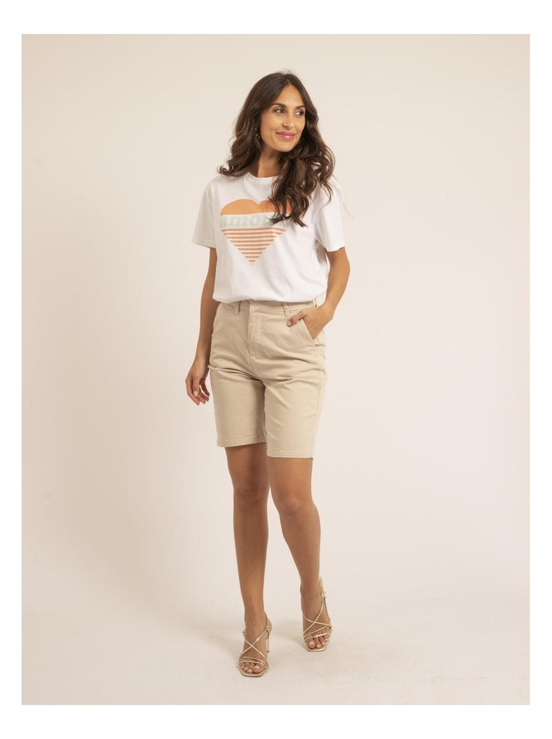 Bermuda chino slim XILAMA Beige - Kiabi