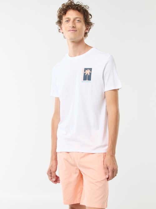 Bermuda chino tinta unita con cordoncini da stringere - Kiabi