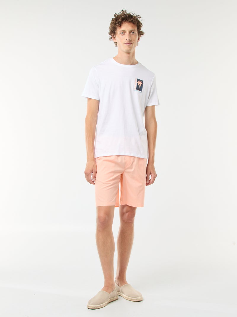Bermuda chino tinta unita con cordoncini da stringere Arancione - Kiabi