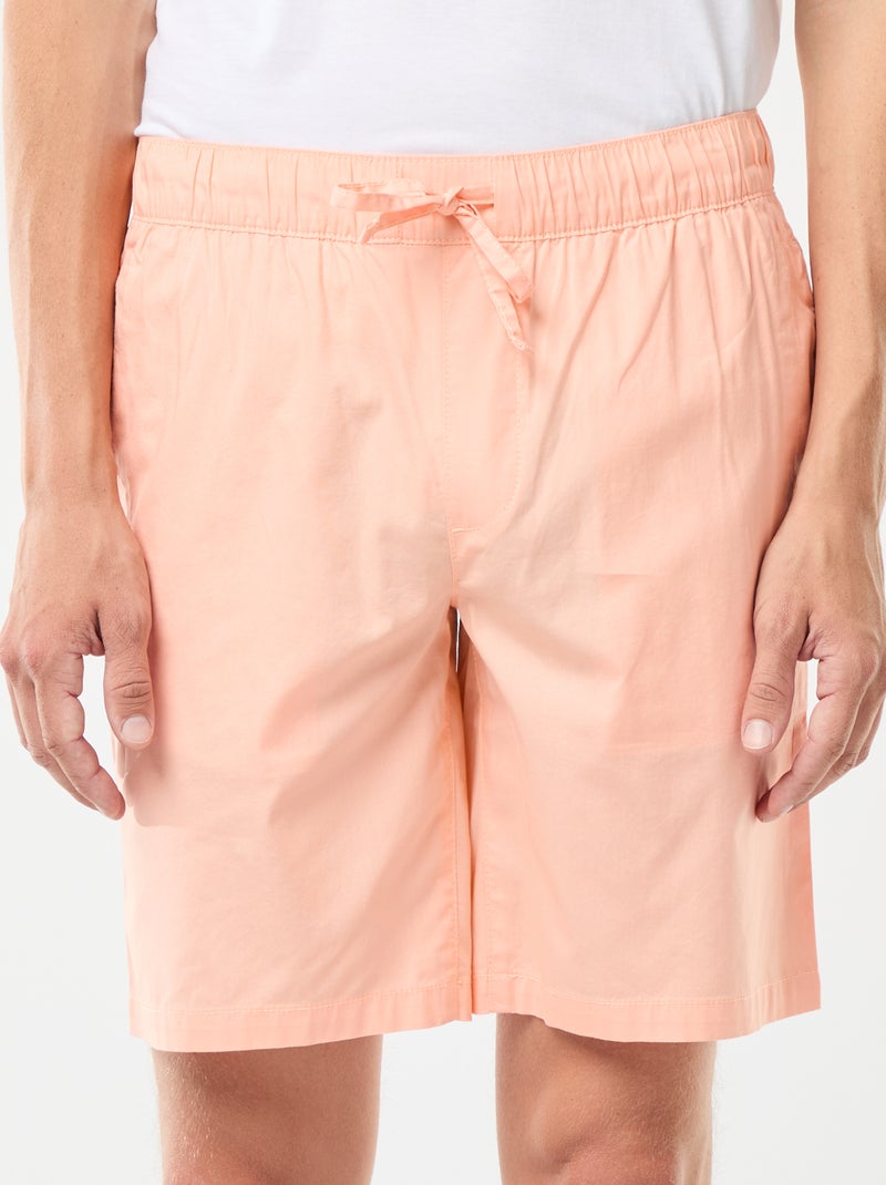 Bermuda chino tinta unita con cordoncini da stringere Arancione - Kiabi