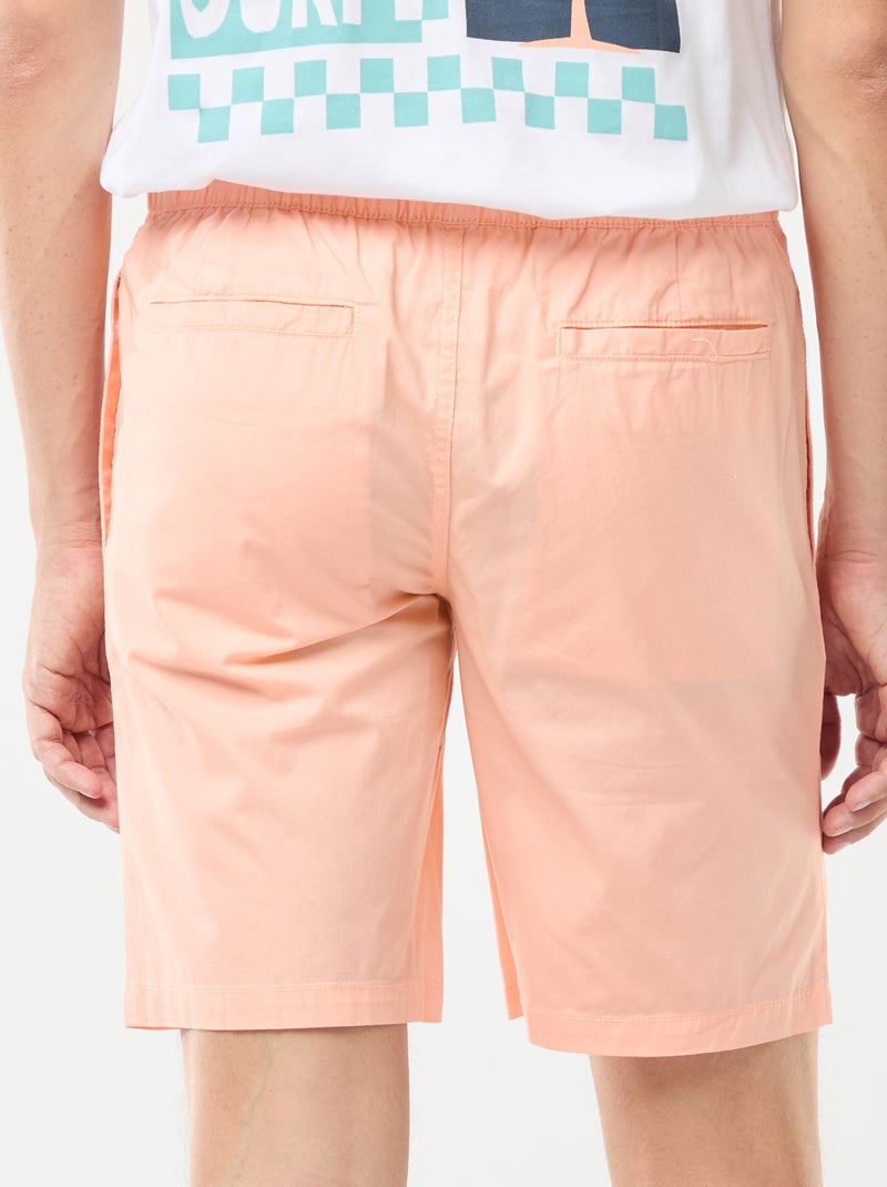 Bermuda chino tinta unita con cordoncini da stringere Arancione - Kiabi