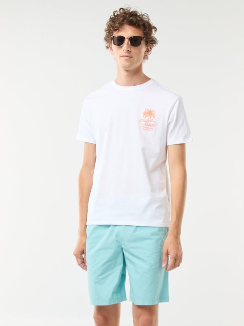 Bermuda chino tinta unita con cordoncini da stringere - Kiabi