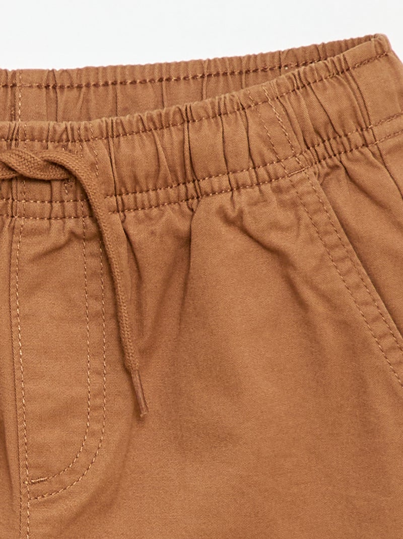 Bermuda chino tinta unita con lacci Beige - Kiabi