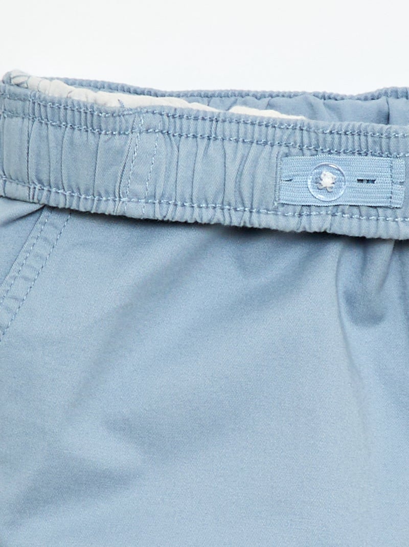 Bermuda chino tinta unita con lacci Blu - Kiabi