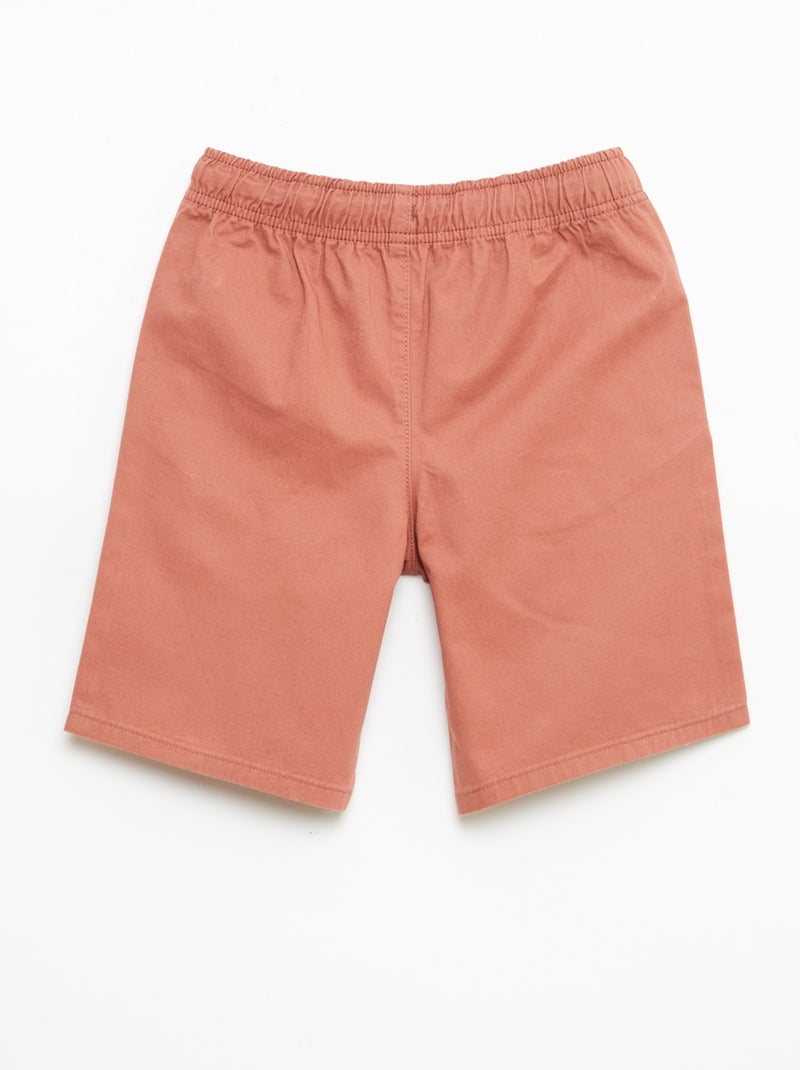 Bermuda chino tinta unita con lacci Rosa - Kiabi